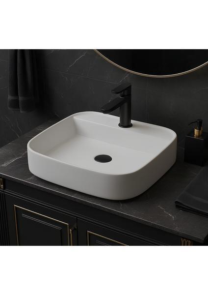 Loft Kare Beyaz Delikli Lavabo 50 Cm 515050BT