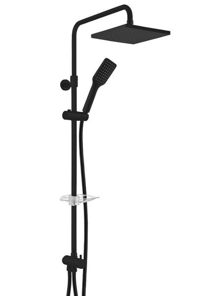 Tiera Teleskobik Kolonlu Banyo Tepe Duş Sistemi Kare Takım Mat Siyah 102158042C1