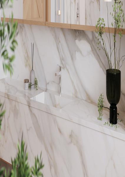 biQslab Calacatta Borghini 80x320 cm Slab Porselen