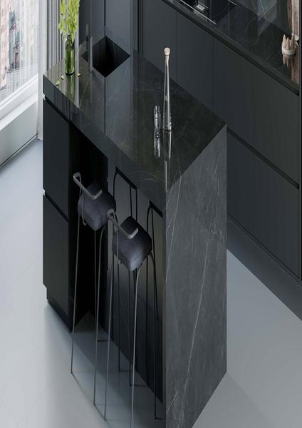 biQslab Noir Blanc 160x320 cm Slab Porselen