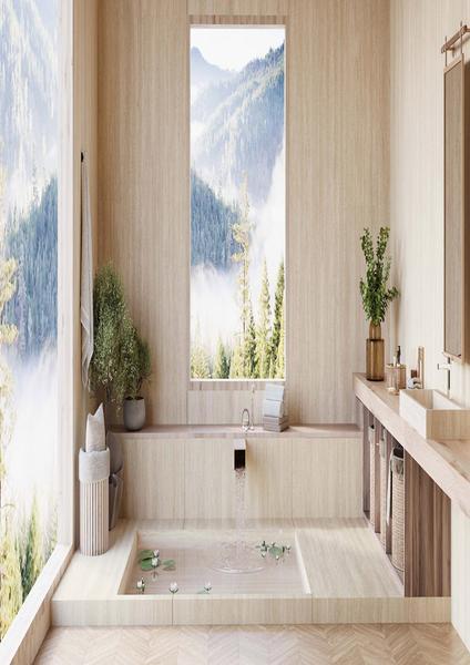 biQslab Traverten White 80x320 cm Slab Porselen